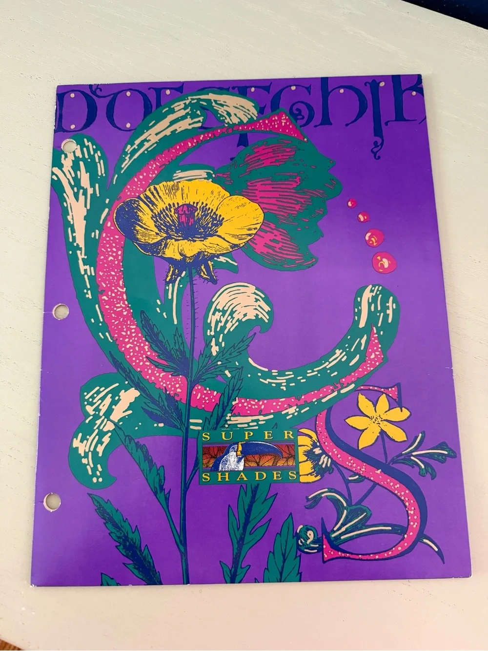 Vintage 1994 1990s Mead Super Shades 2-Pocket Folder Office School Supplies
